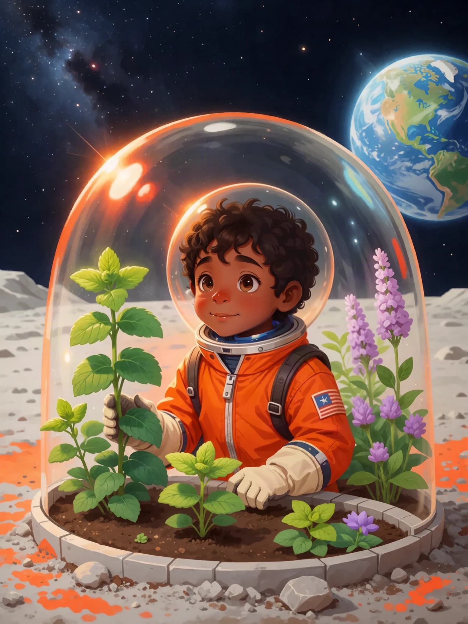 Sample cover artwork for Leo and the Moon Garden